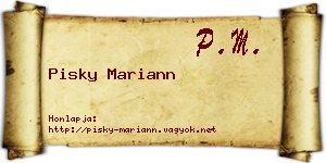 Pisky Mariann névjegykártya